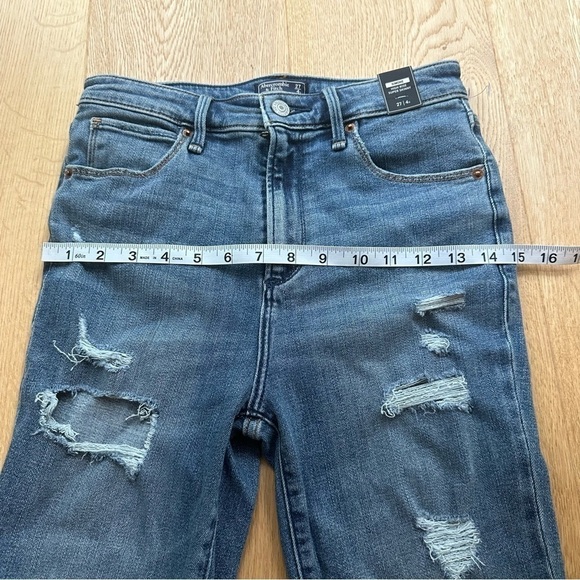 NWT ABERCROMBIE & FITCH SIMONE HIGH RISE SUPER SKINNY RIPPED JEANS - 27 - Picture 8 of 11